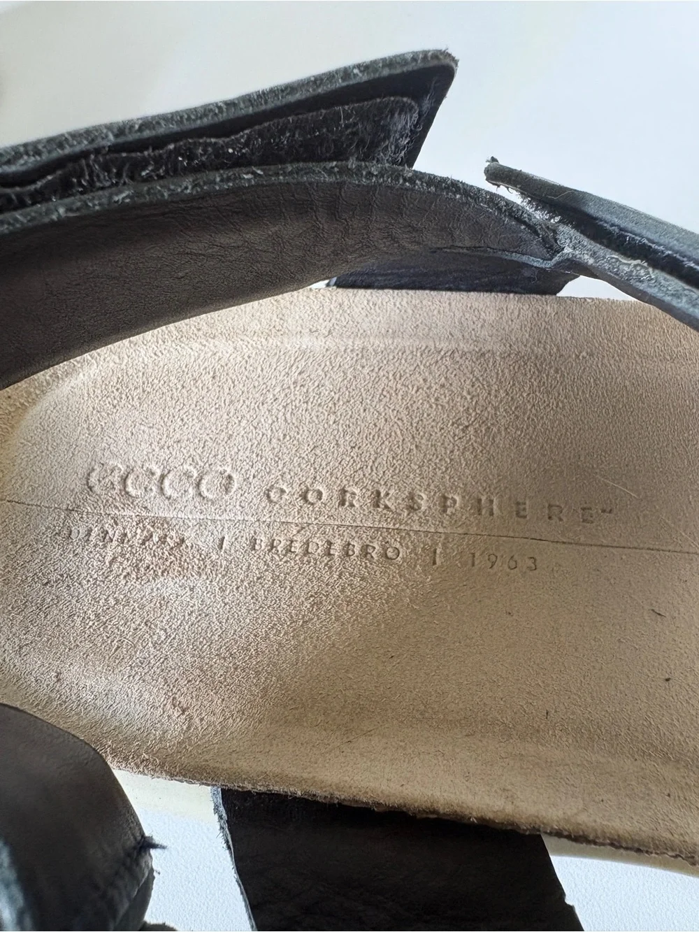 ECCO Corksphere Black Leather Sandals